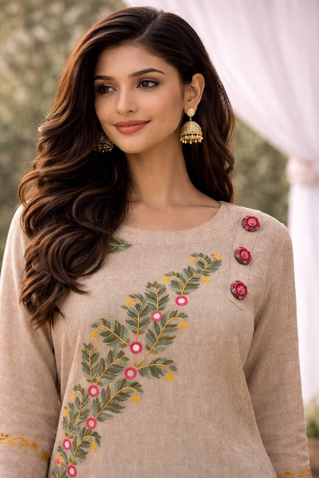 Jute hand embroidered dress | SP 070