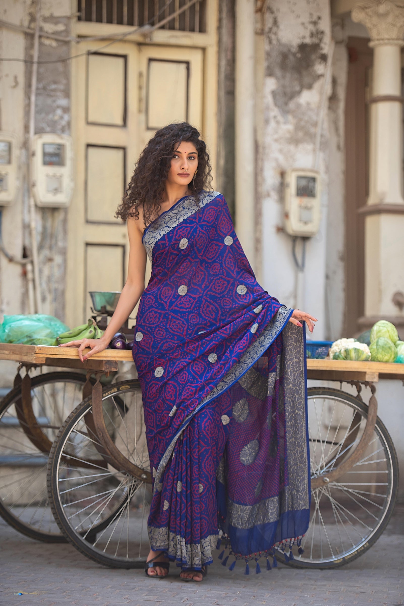 Georgette Bandhej Saree  BSA 509