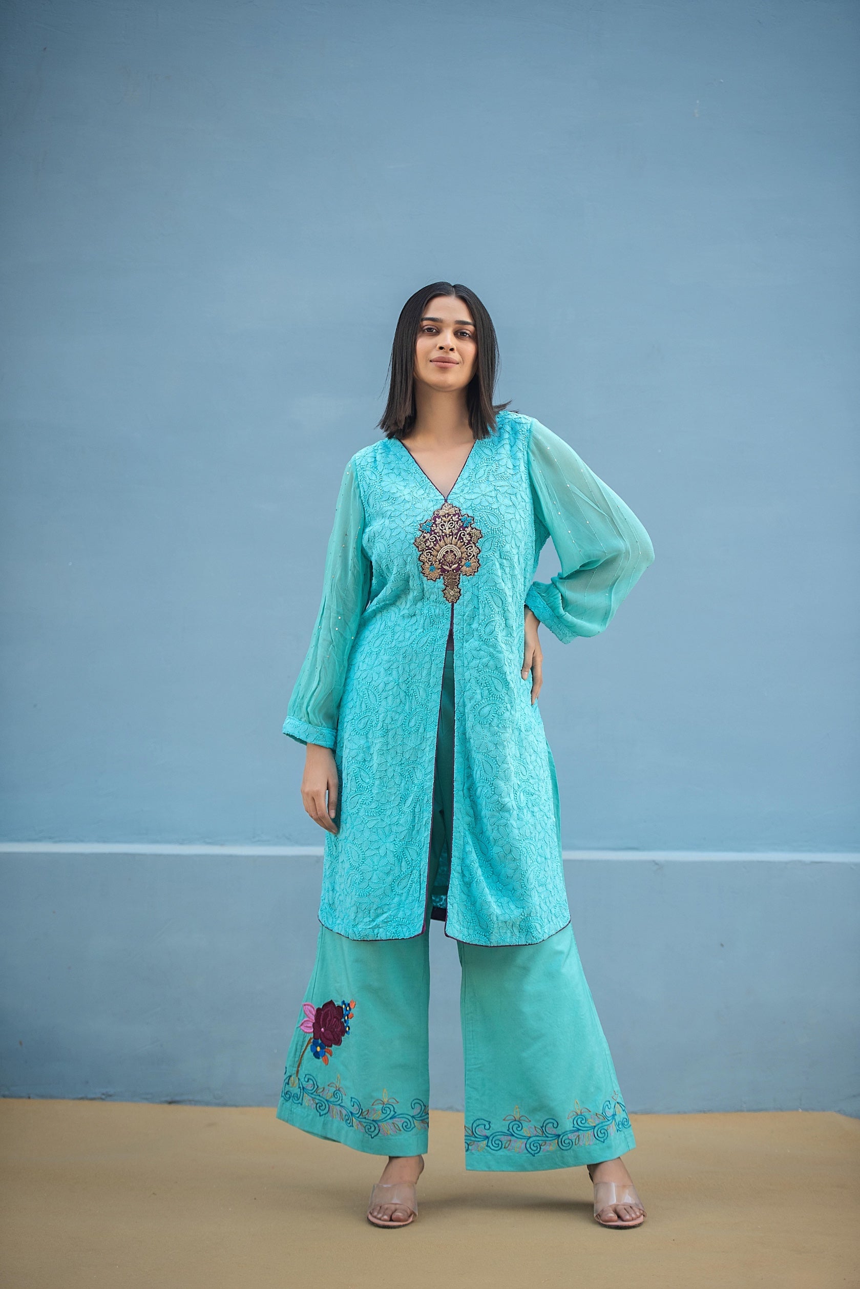 Hand embroidered Plazzo Set | SP 036