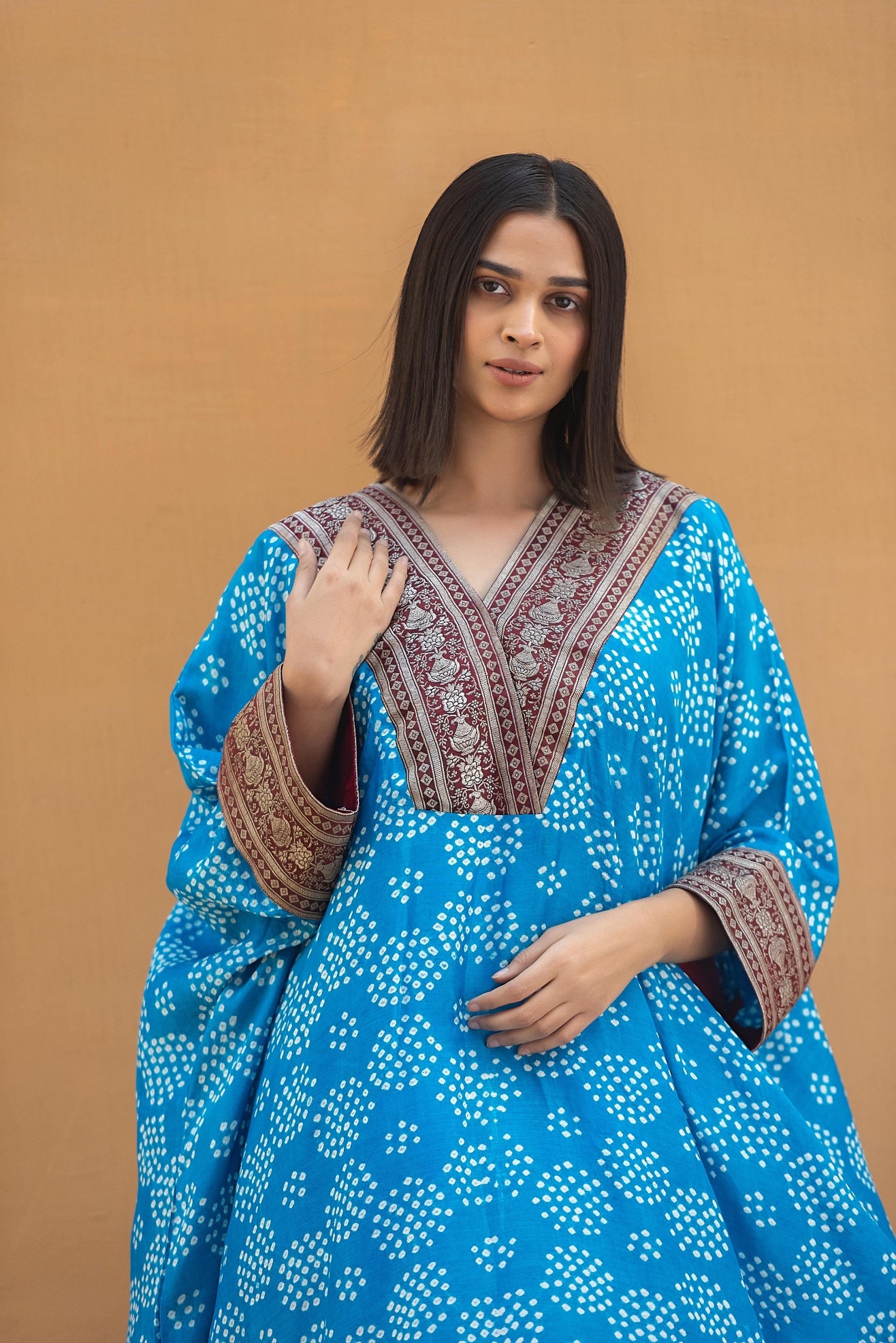 Bandhej Dhoti Kaftan Set | SP 013