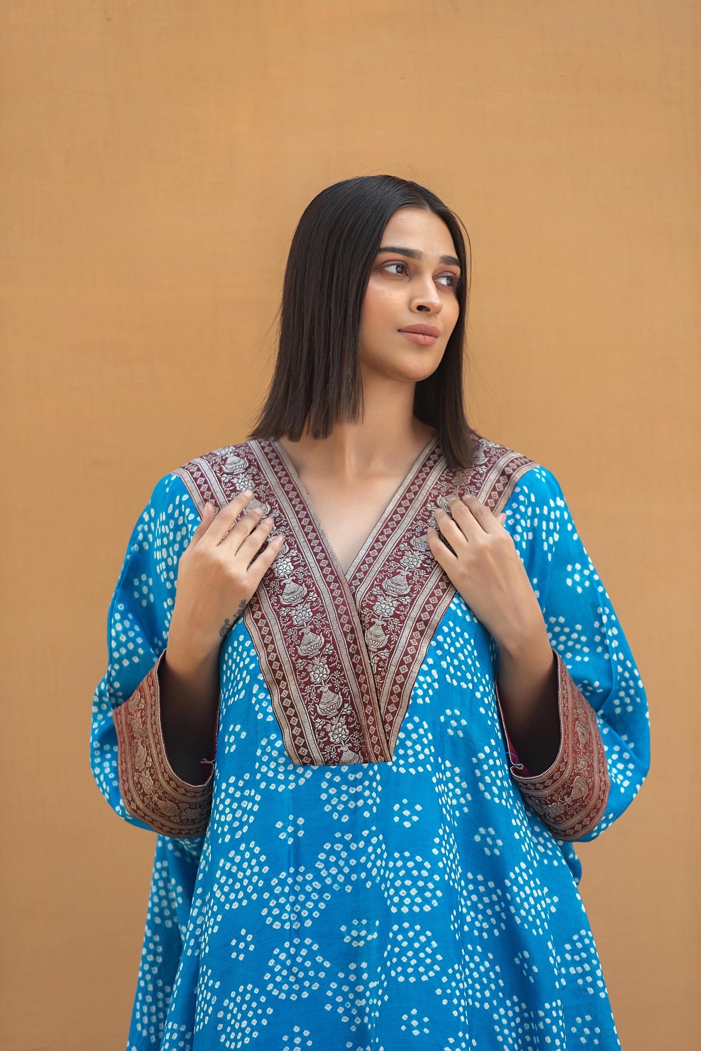 Bandhej Dhoti Kaftan Set | SP 013
