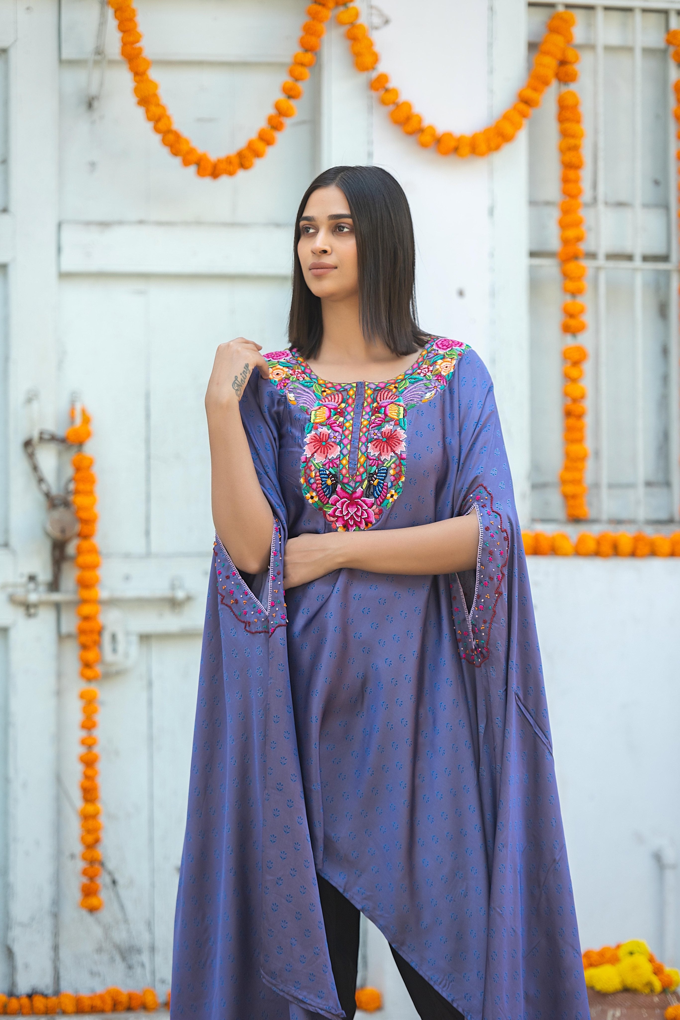Hand Embroidered Kaftan Set | SP 003