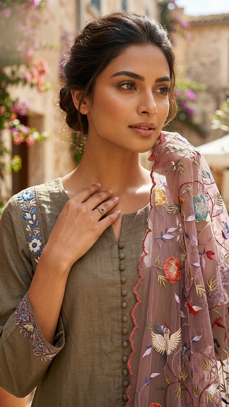 Hand Embroidered Straight Suit| SP 028